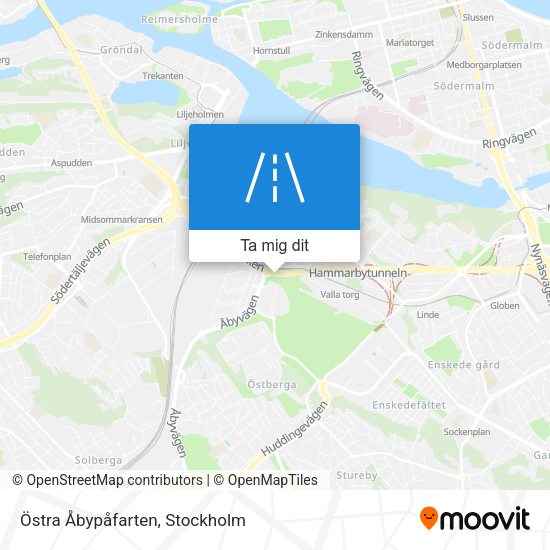 Östra Åbypåfarten karta