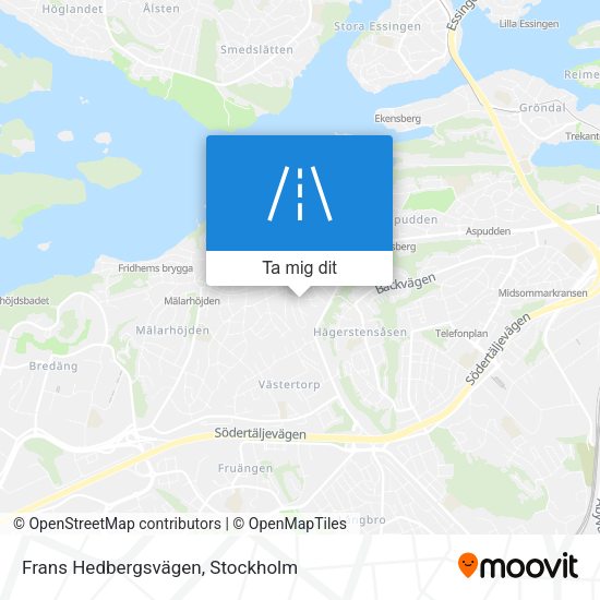 Frans Hedbergsvägen karta
