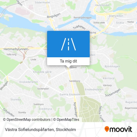 Västra Sofielundspåfarten karta