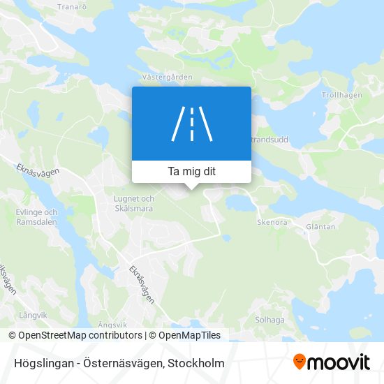 Högslingan - Östernäsvägen karta