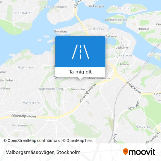 Valborgsmässovägen karta