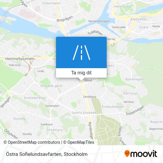 Östra Sofielundsavfarten karta