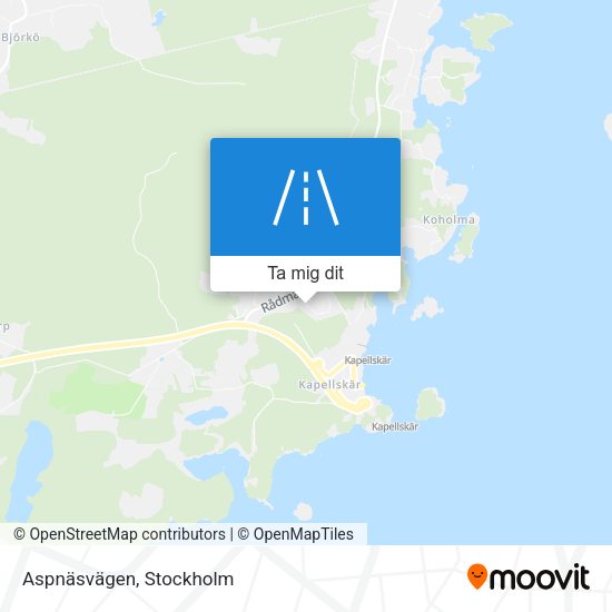 Aspnäsvägen karta