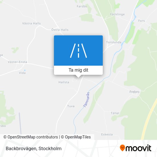 Backbrovägen karta