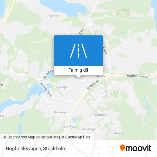 Högbrinksvägen karta