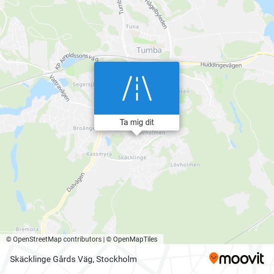 Skäcklinge Gårds Väg karta