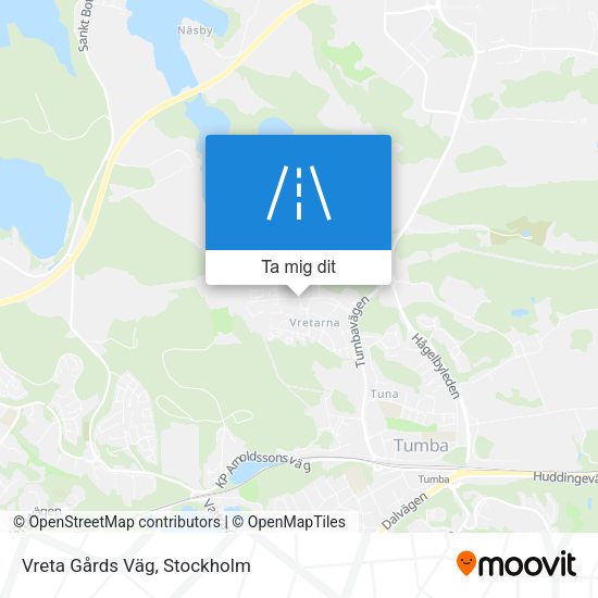 Vreta Gårds Väg karta