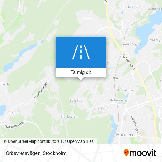 Gräsvretsvägen karta