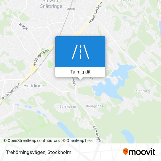 Trehörningsvägen karta