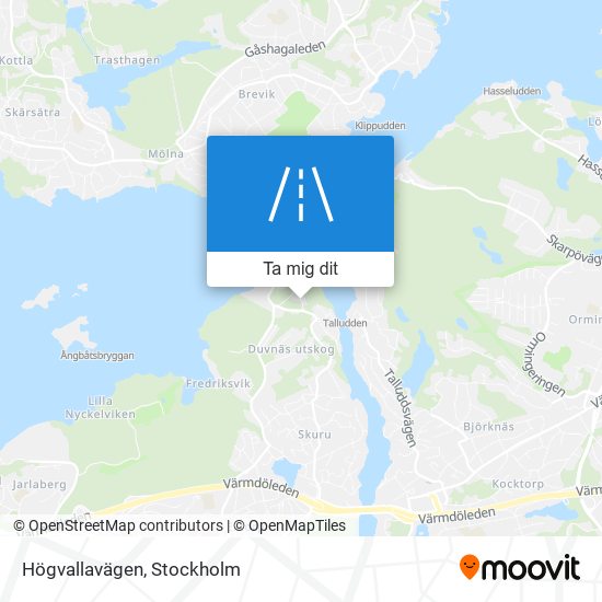 Högvallavägen karta