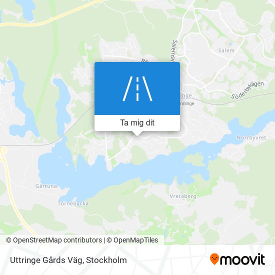 Uttringe Gårds Väg karta