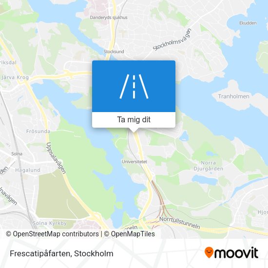 Frescatipåfarten karta