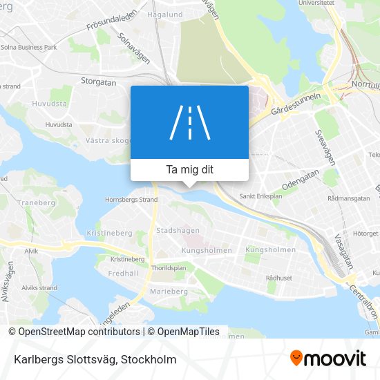 Karlbergs Slottsväg karta