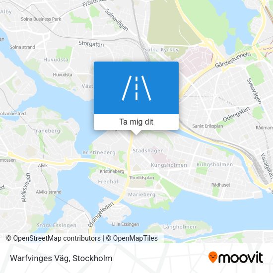 Warfvinges Väg karta