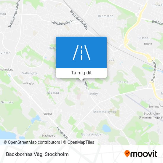 Bäckbornas Väg karta