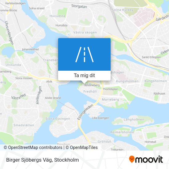 Birger Sjöbergs Väg karta