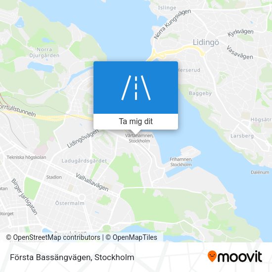 Första Bassängvägen karta