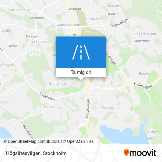 Högsätesvägen karta