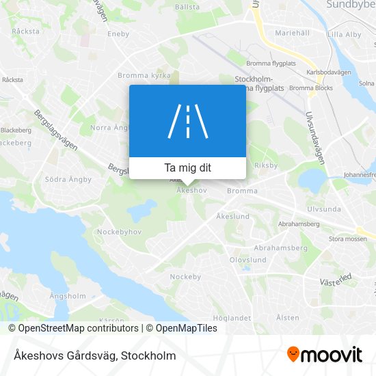 Åkeshovs Gårdsväg karta