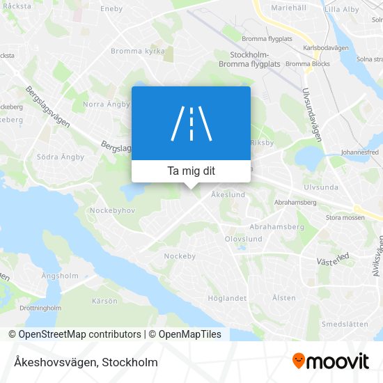 Åkeshovsvägen karta