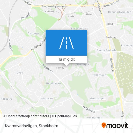 Kvarnsvedsvägen karta