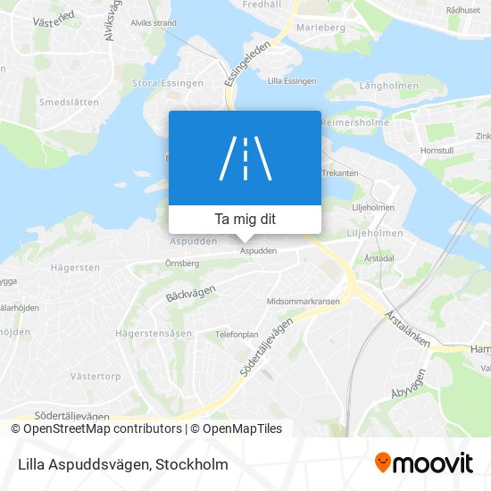Lilla Aspuddsvägen karta