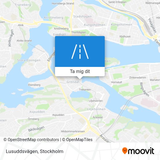 Lusuddsvägen karta