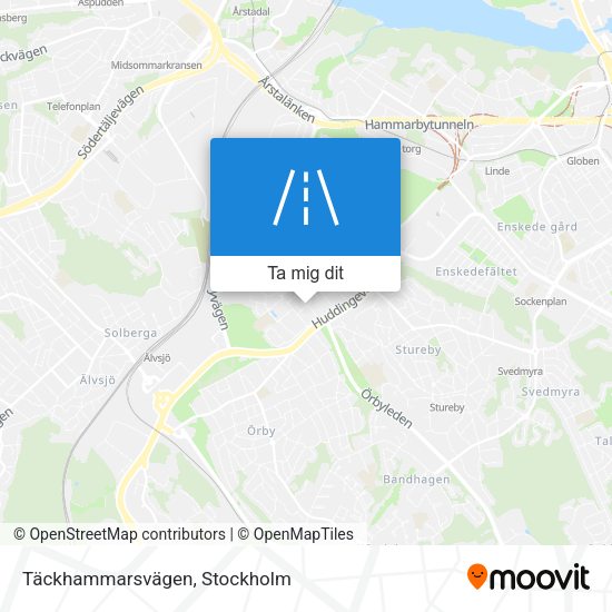 Täckhammarsvägen karta