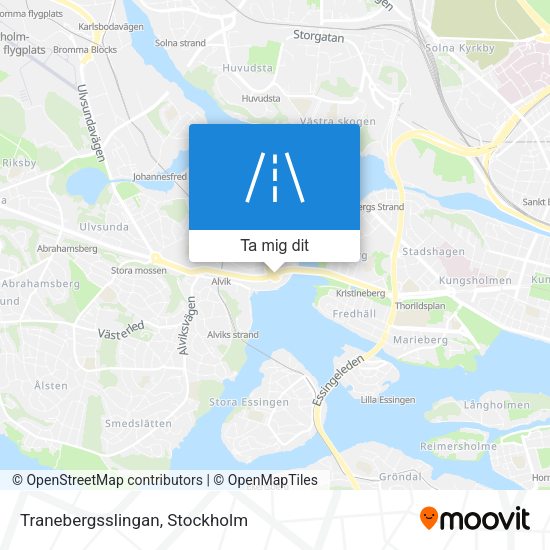 Tranebergsslingan karta