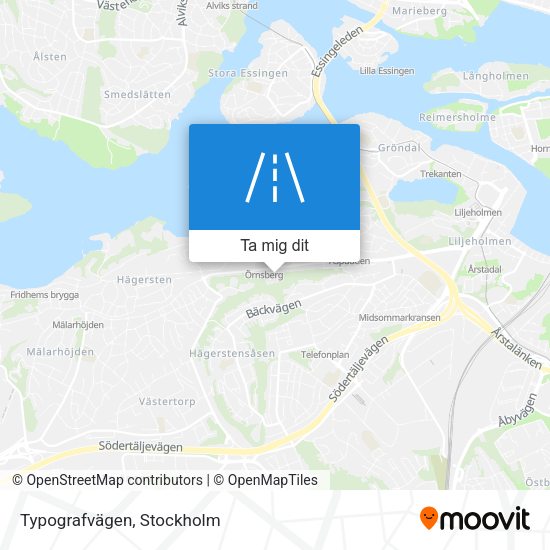 Typografvägen karta