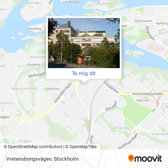 Vretensborgsvägen karta