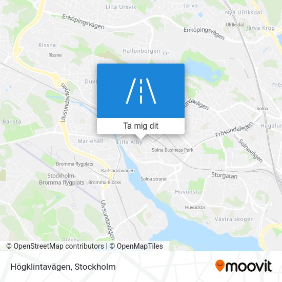 Högklintavägen karta