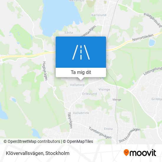 Klövervallsvägen karta