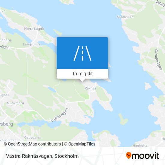 Västra Räknäsvägen karta
