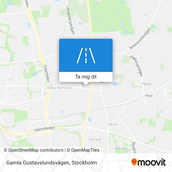 Gamla Gustavslundsvägen karta