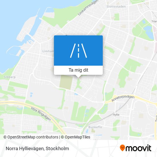 Norra Hyllievägen karta