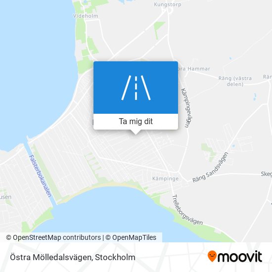 Östra Mölledalsvägen karta