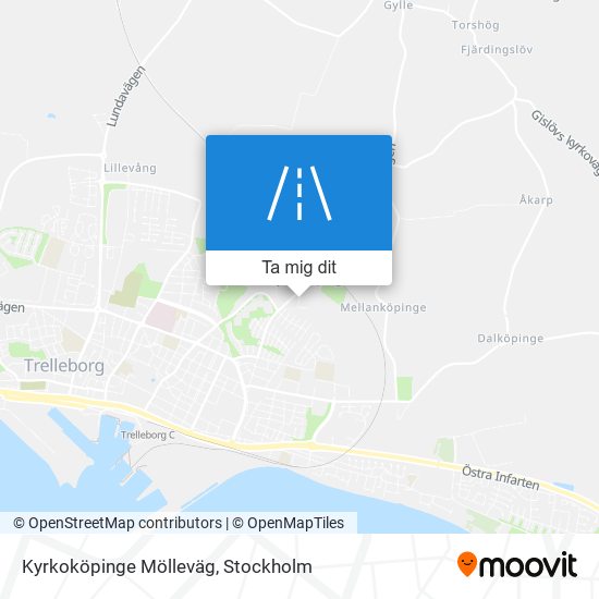 Kyrkoköpinge Mölleväg karta