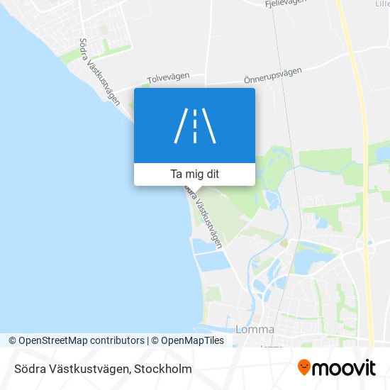 Södra Västkustvägen karta