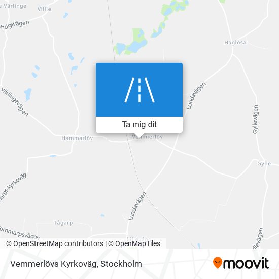 Vemmerlövs Kyrkoväg karta