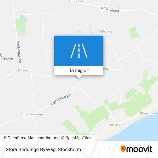 Stora Beddinge Byaväg karta