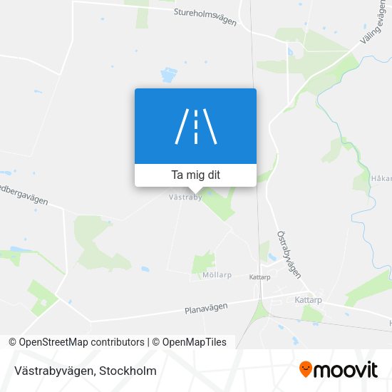 Västrabyvägen karta
