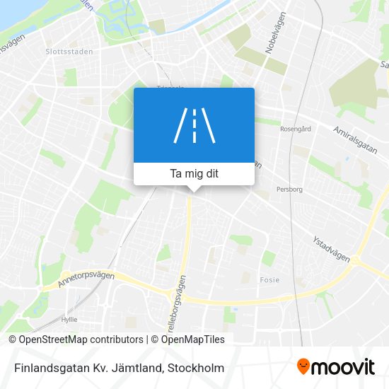 Finlandsgatan Kv. Jämtland karta