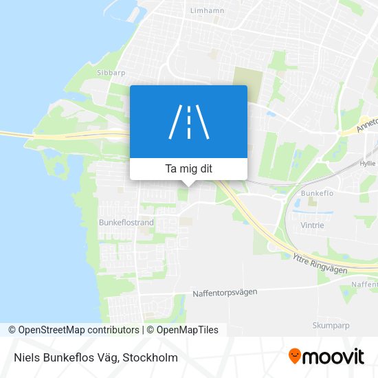 Niels Bunkeflos Väg karta