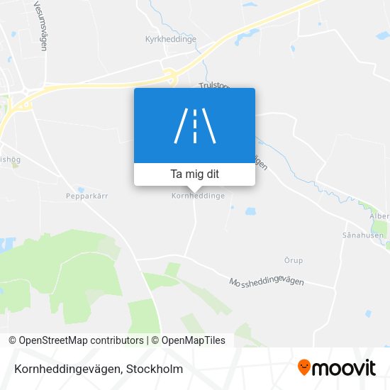 Kornheddingevägen karta