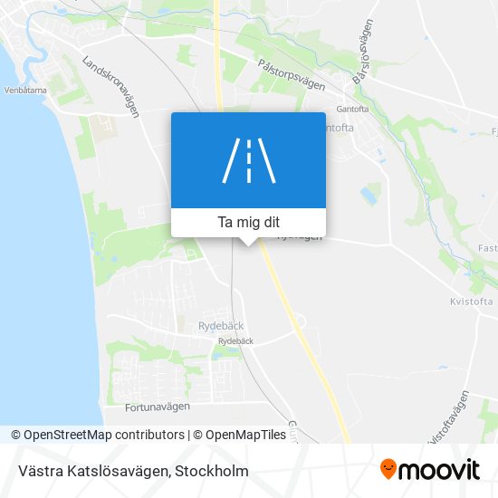 Västra Katslösavägen karta