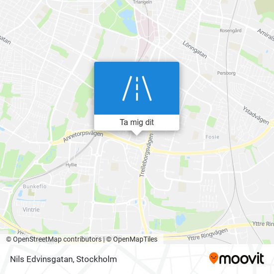 Nils Edvinsgatan karta