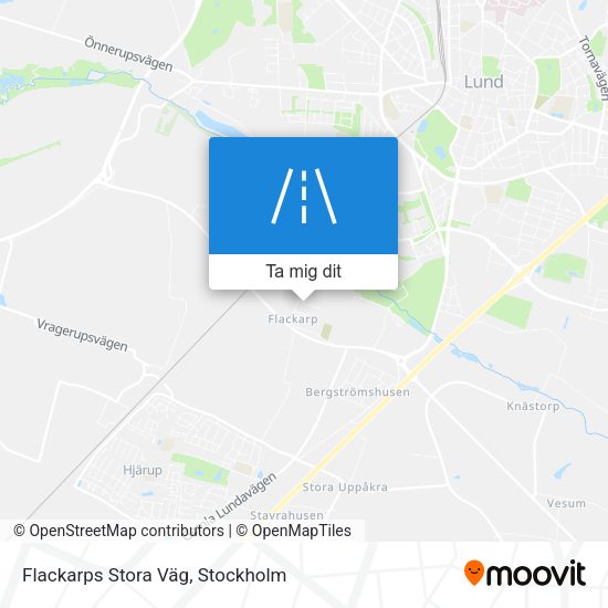 Flackarps Stora Väg karta