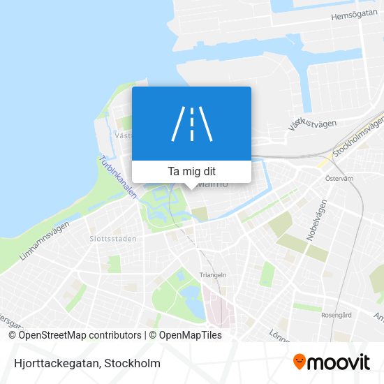 Hjorttackegatan karta