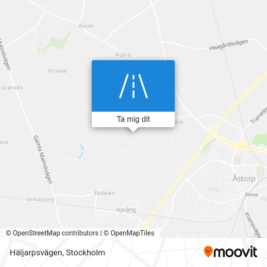 Häljarpsvägen karta